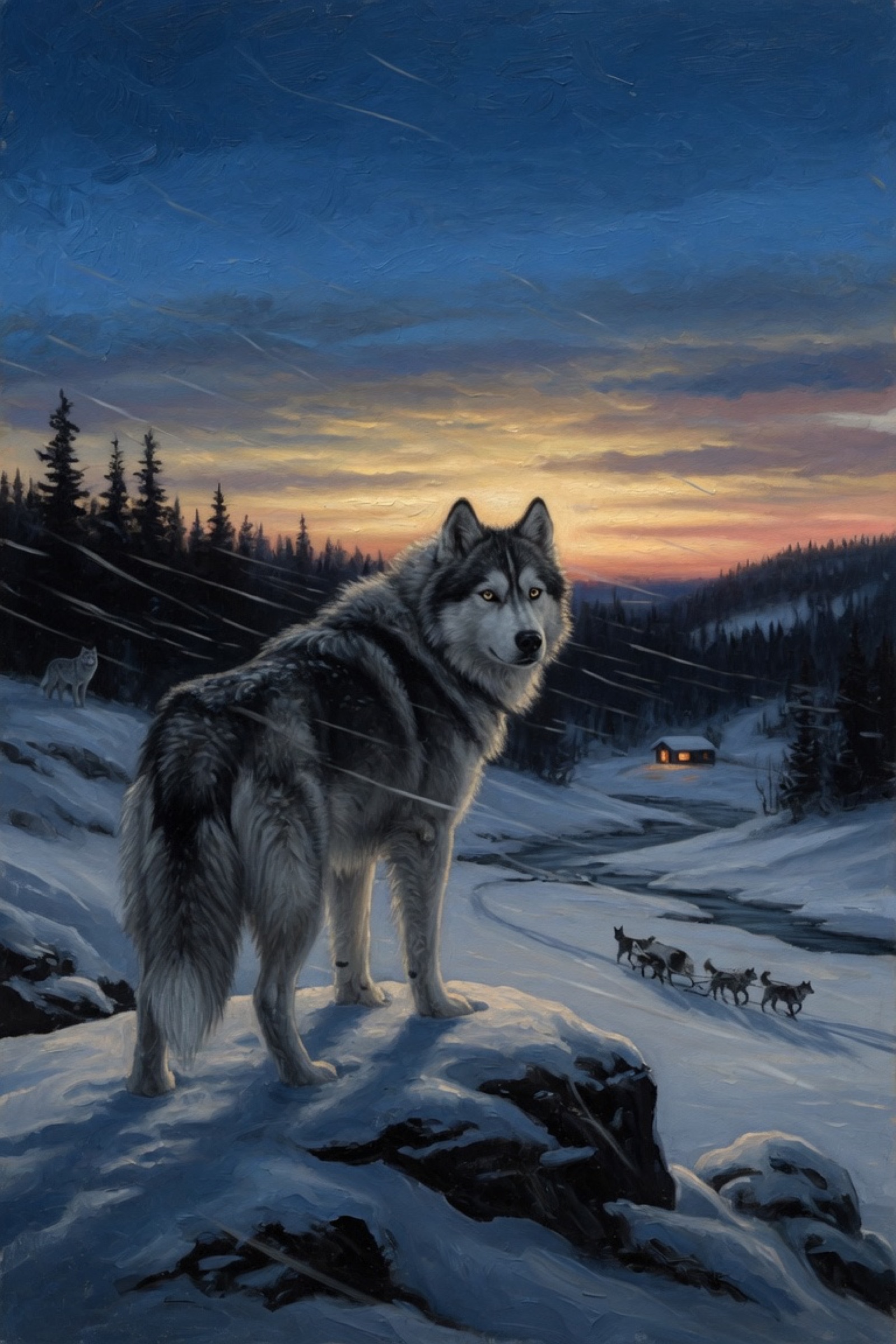 Wolf at night